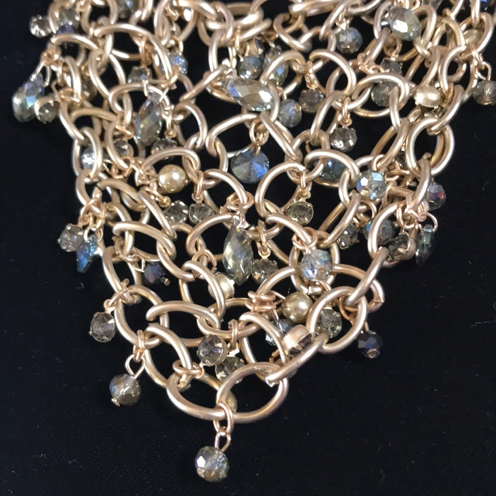 Signed Kenneth Cole Mesh Crystal Necklace EUC